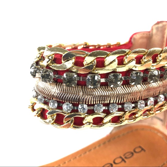 Bebe Mandy Red Flat Sandals - Picture 7 of 10